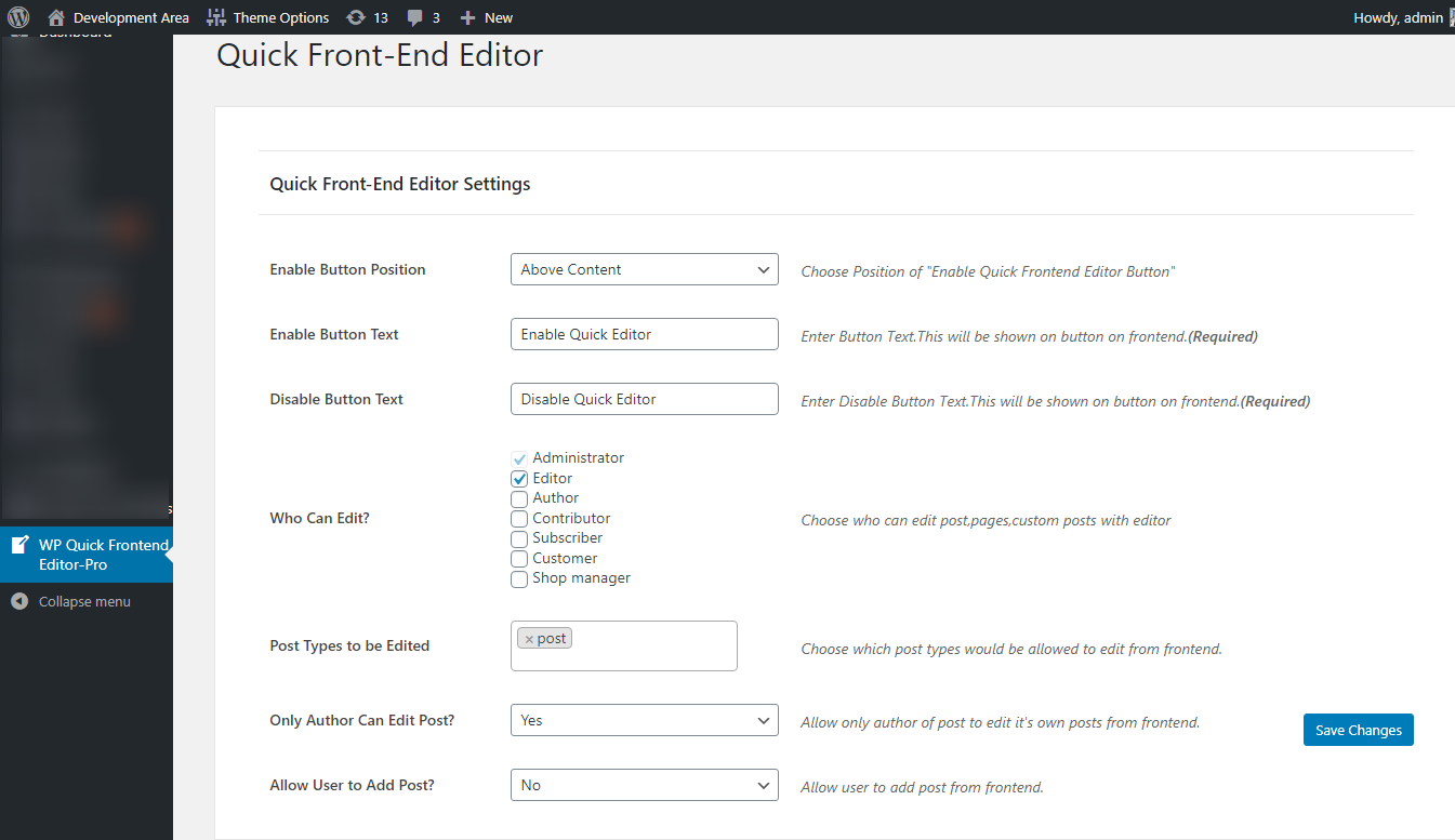 FrontEnd Editor